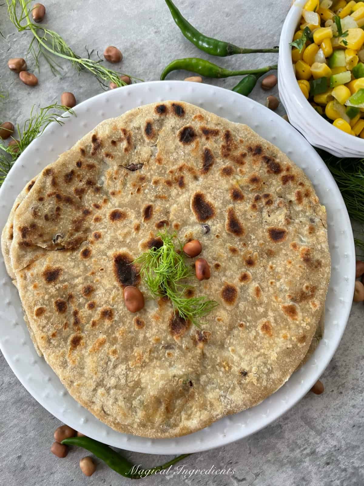 Fava Fennel Paratha