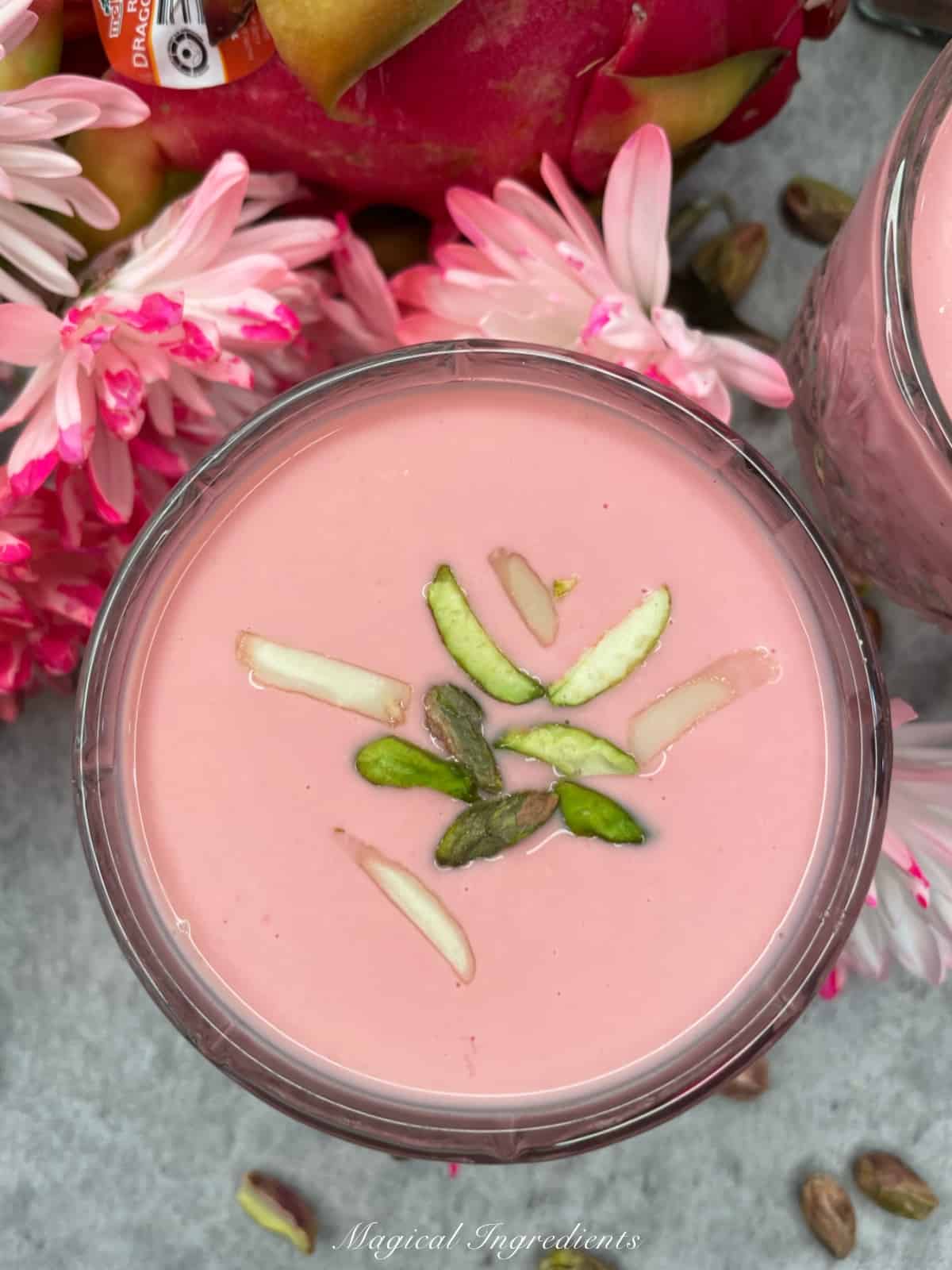 kheer made with dragonfruit