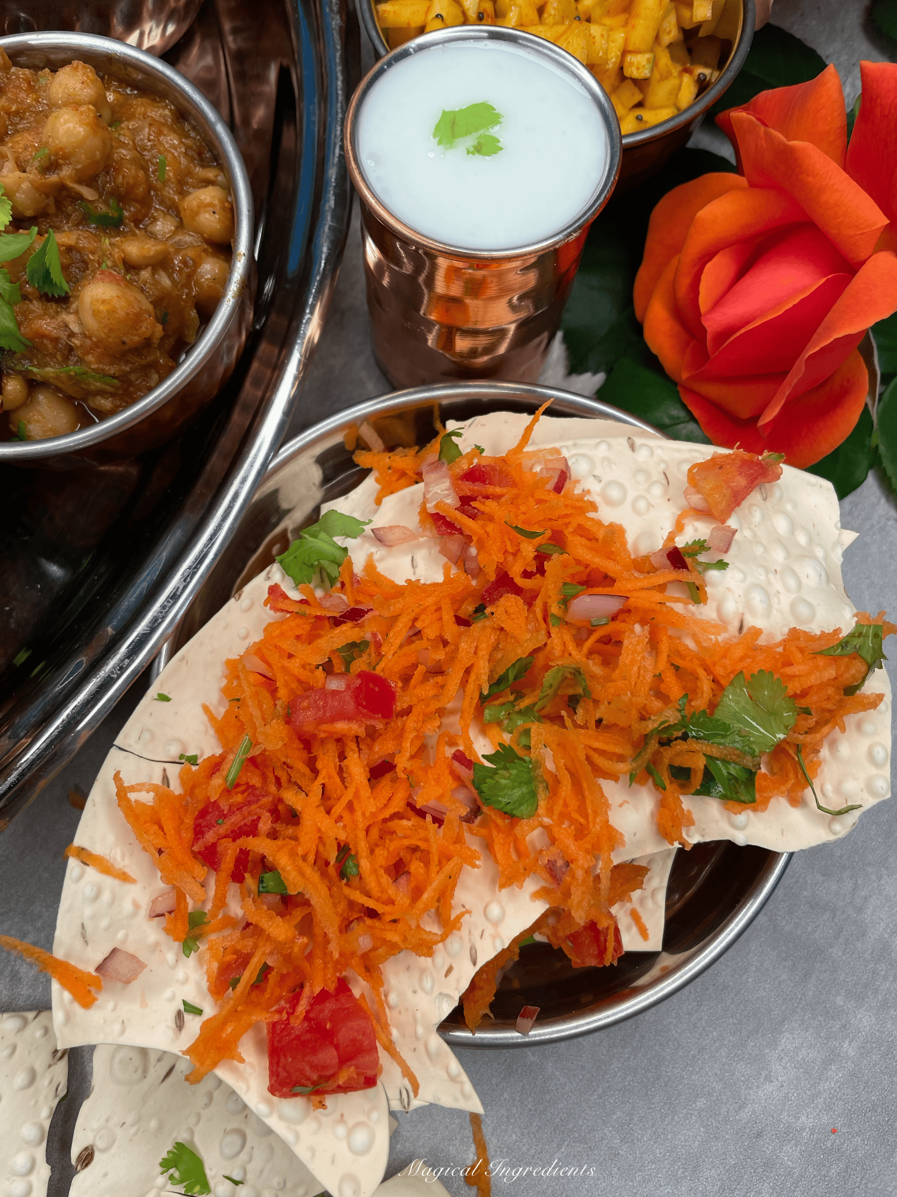papad appetizer with toppings served for a delicious brunch