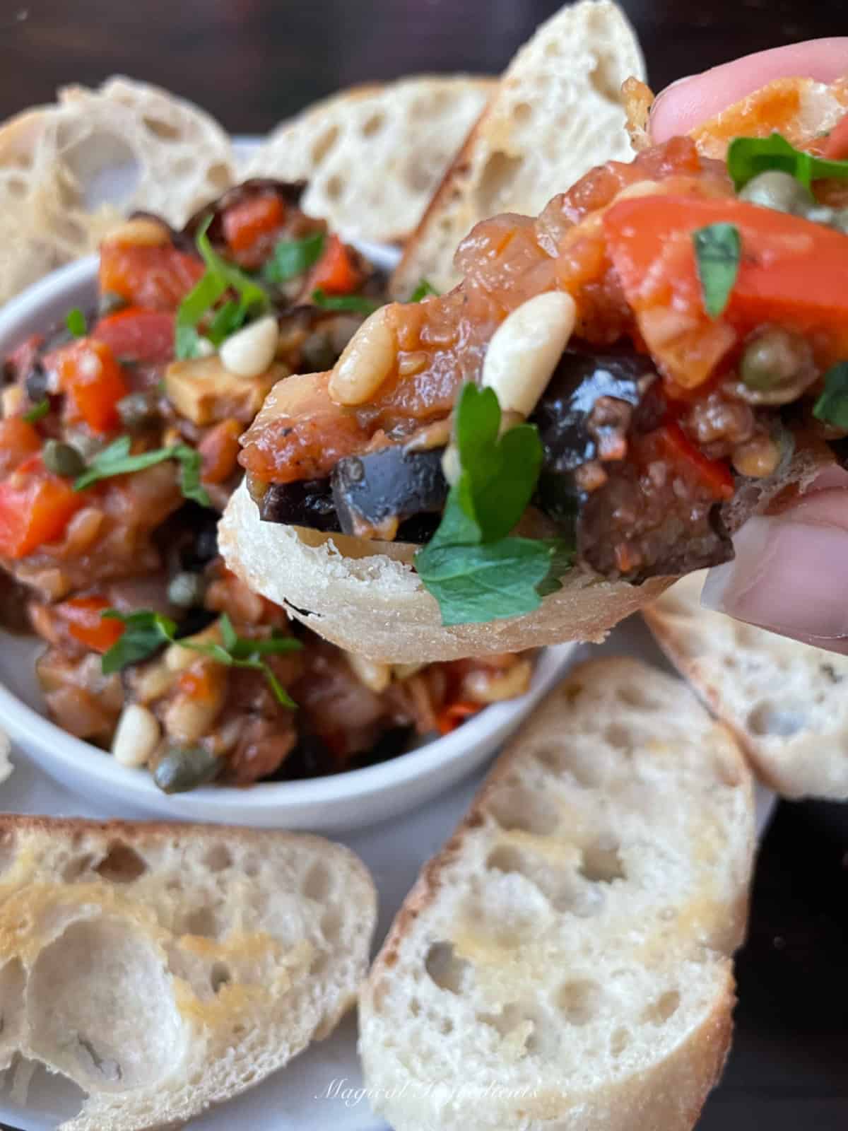 caponata on bread