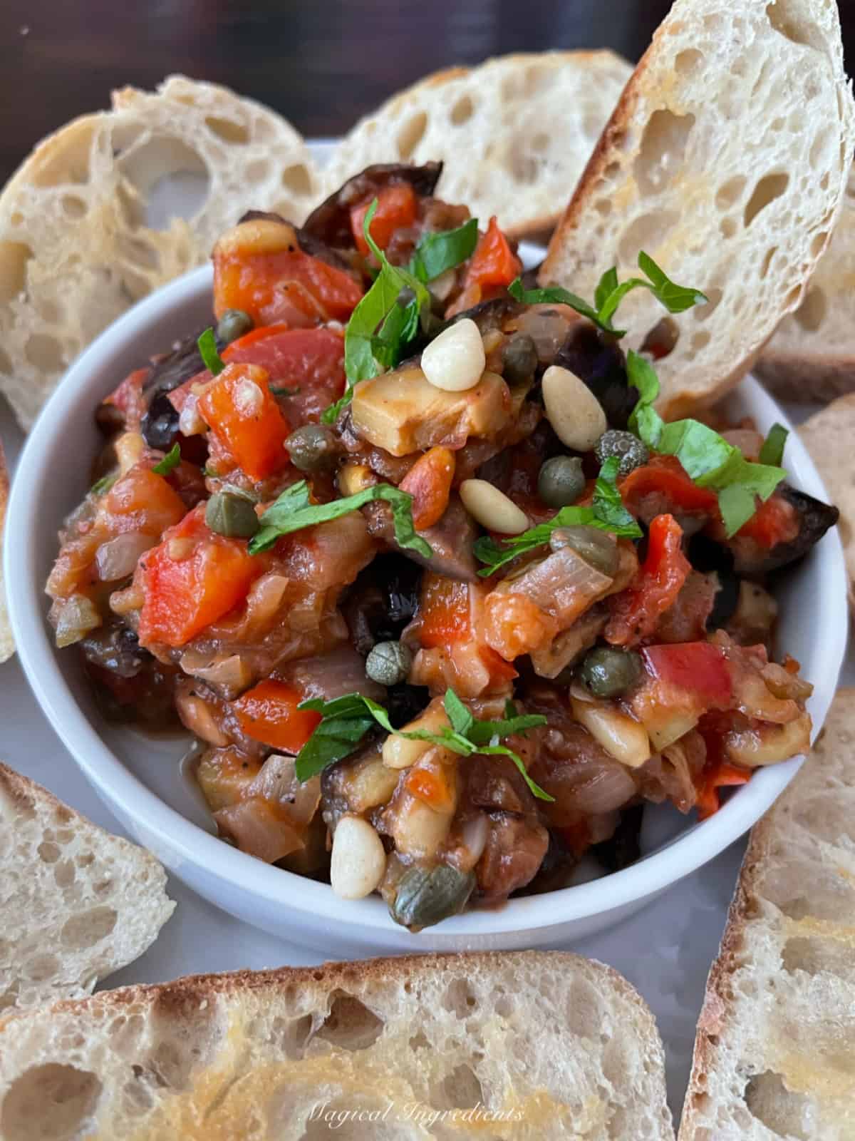 caponata served with bread