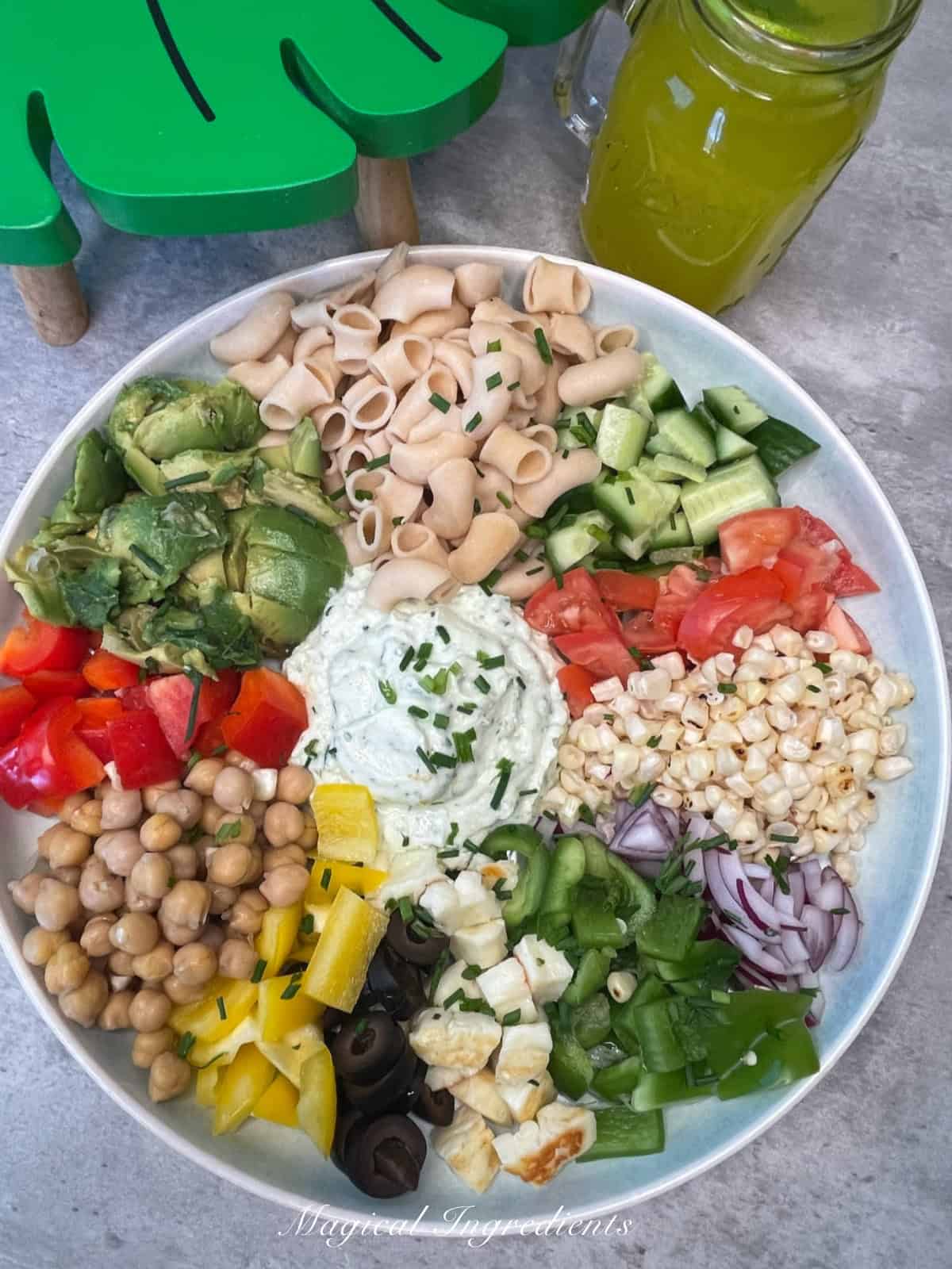 assembling protein mac salad