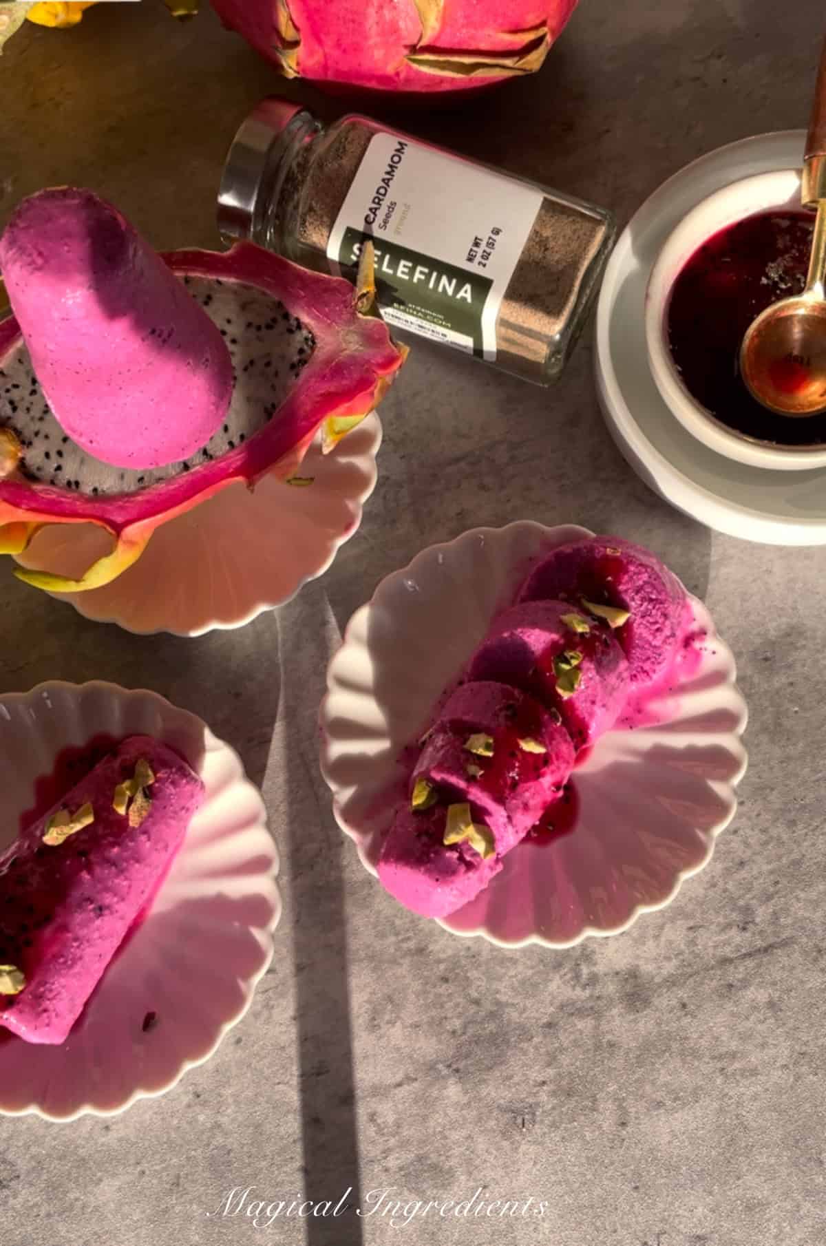dragon fruit kulfi in frame