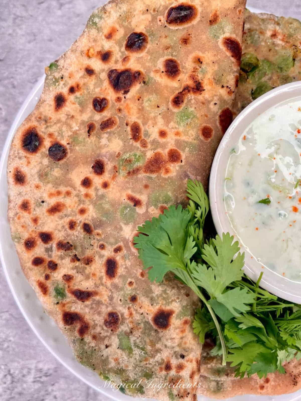 close view of parathas
