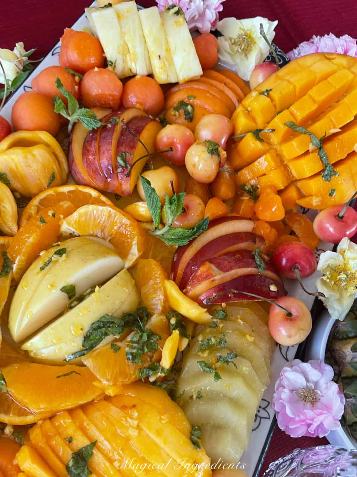 yellow and orange fruit platter