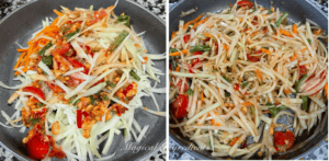 Green papaya mixing