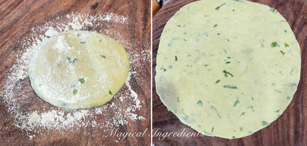 rolling the parathas