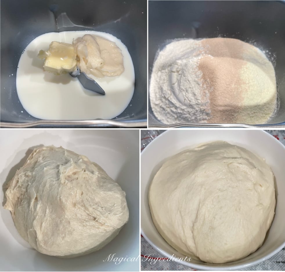 Kneading milk bread dough