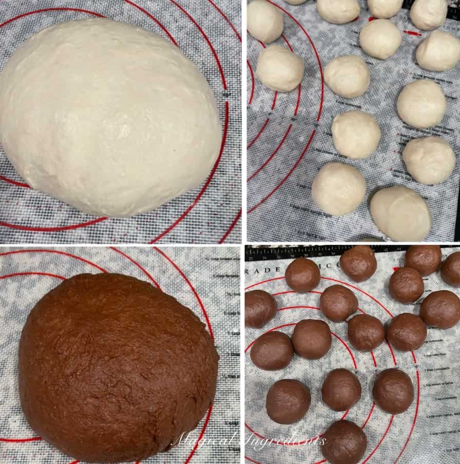 Dividing the dough into equal portions