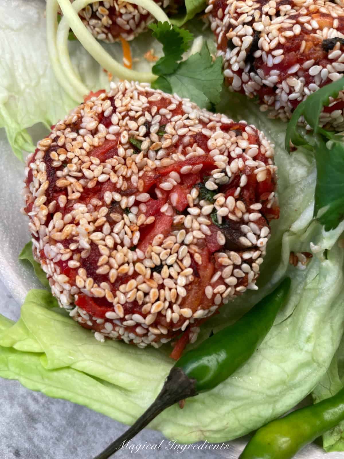 Veggie and noodle cutlet