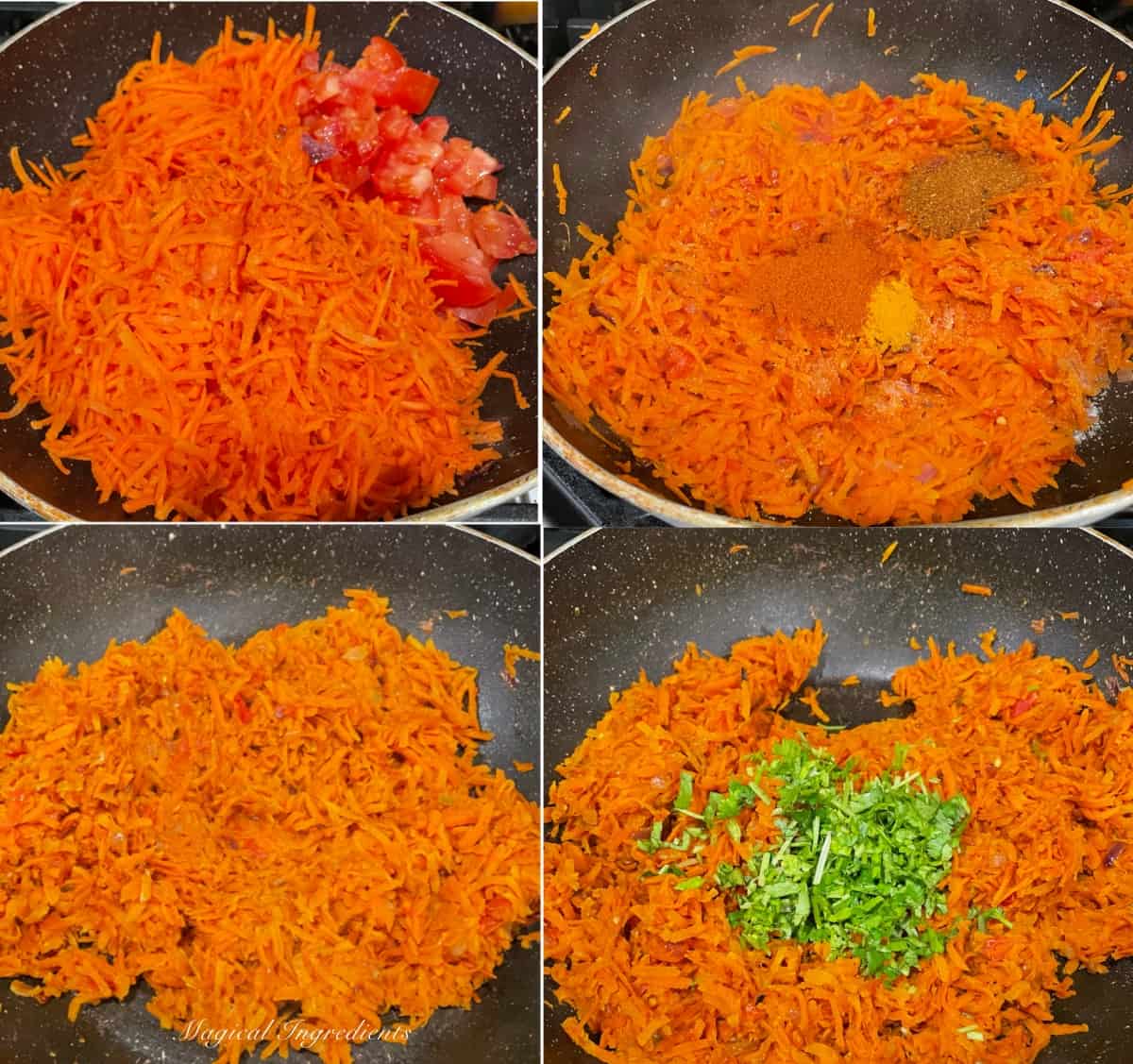 cooking the carrot mixture