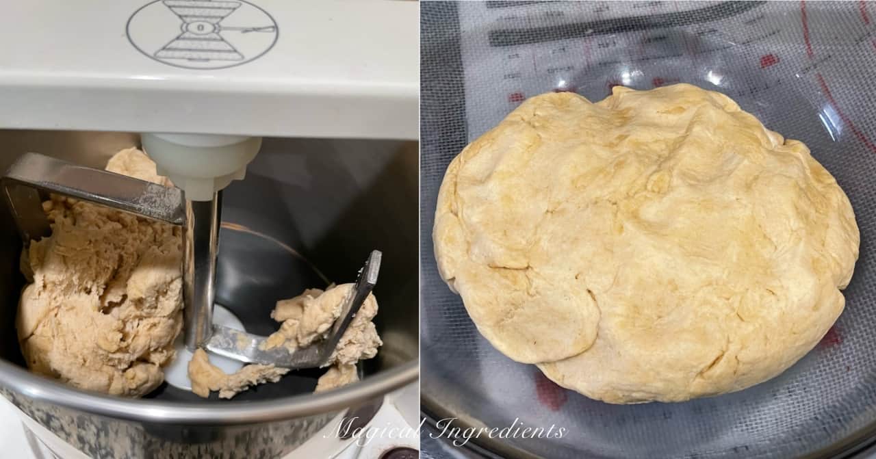 Kneading the dough for the paratha