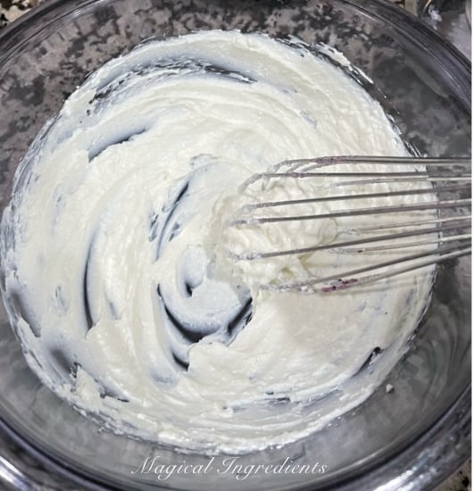 Creaming the strained yogurt
