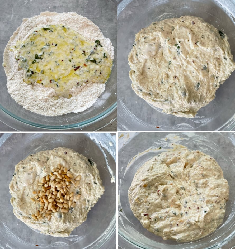 making the muffin batter