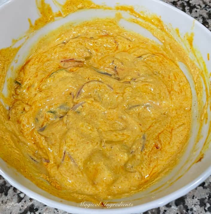 mixingthe potato salad