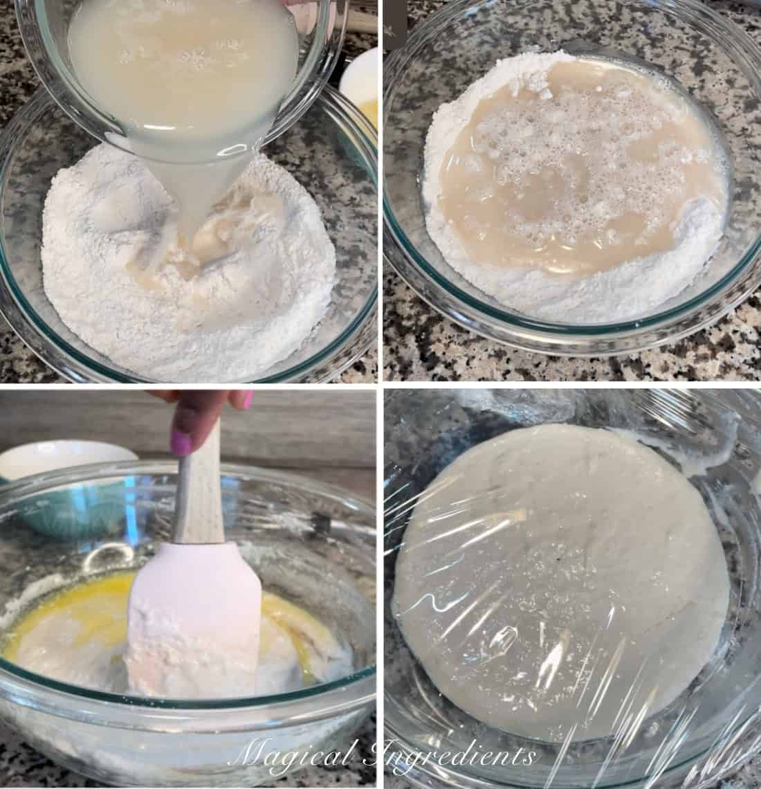 making the focaccia dough