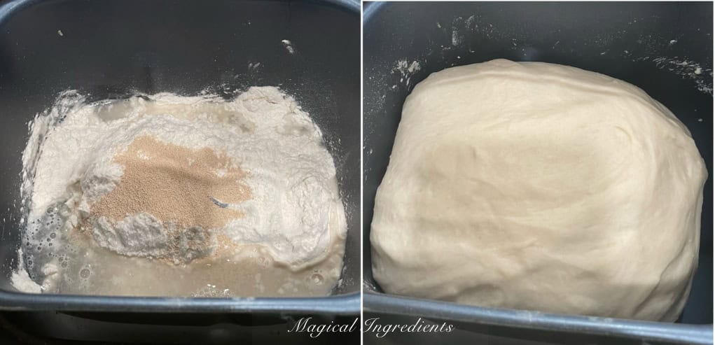 kneading and proving the dough