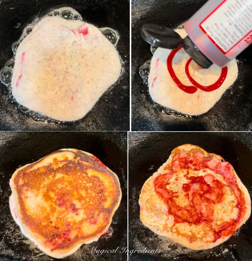 cooking the pancakes