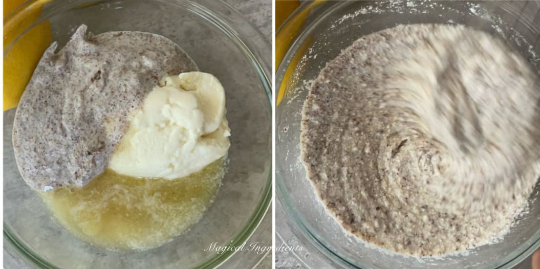 mixing the wet ingredients