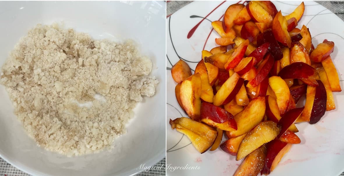 preparing the nectarine filling
