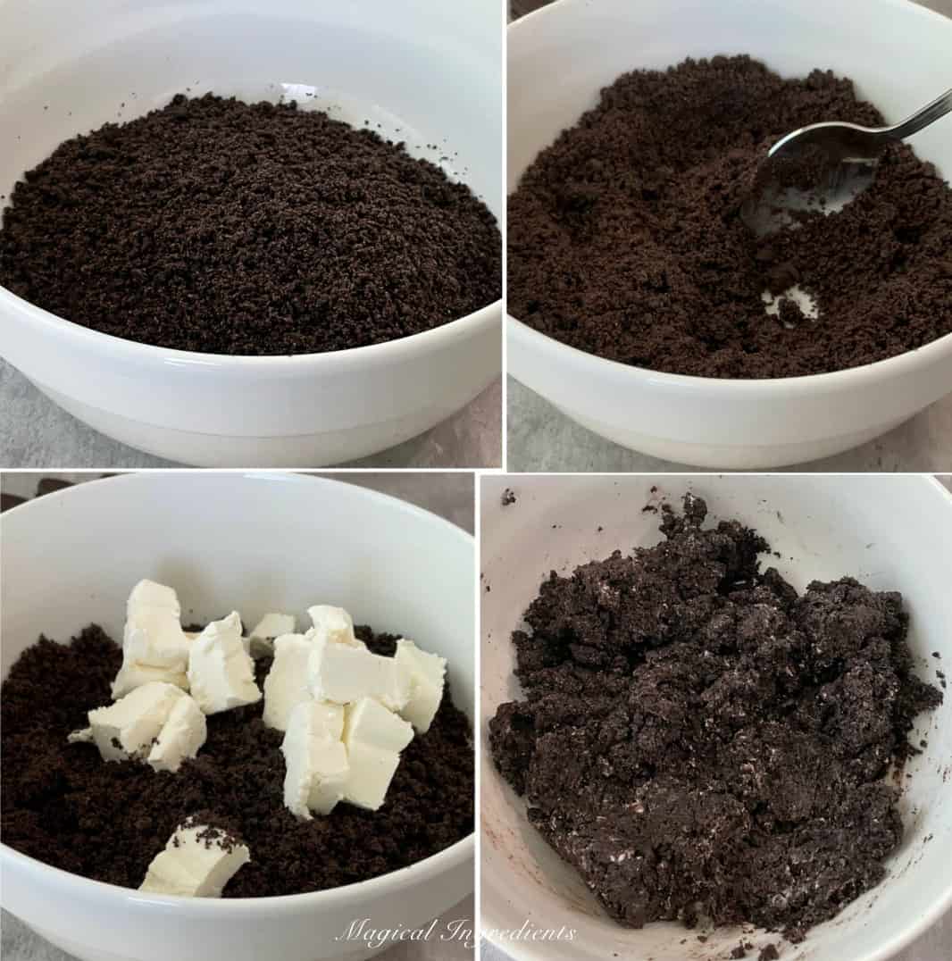 making the oreo mixture