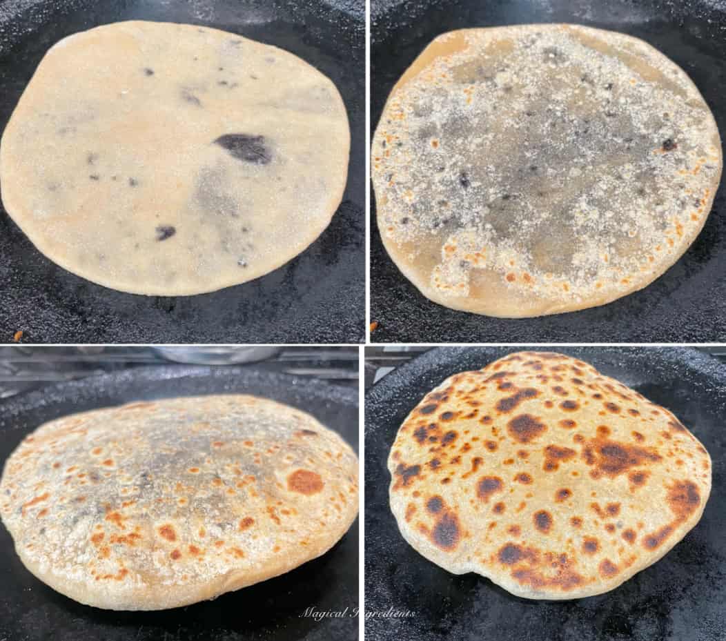 cooking the paratha