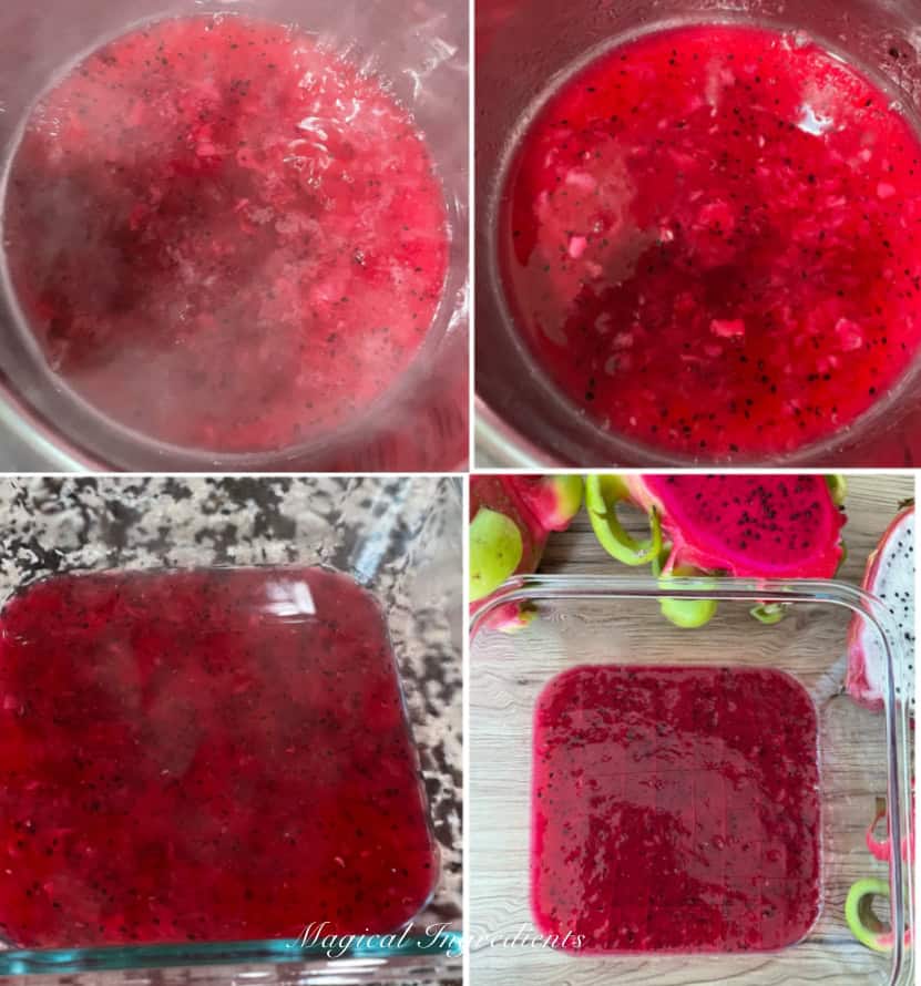 making dragonfruit jelly