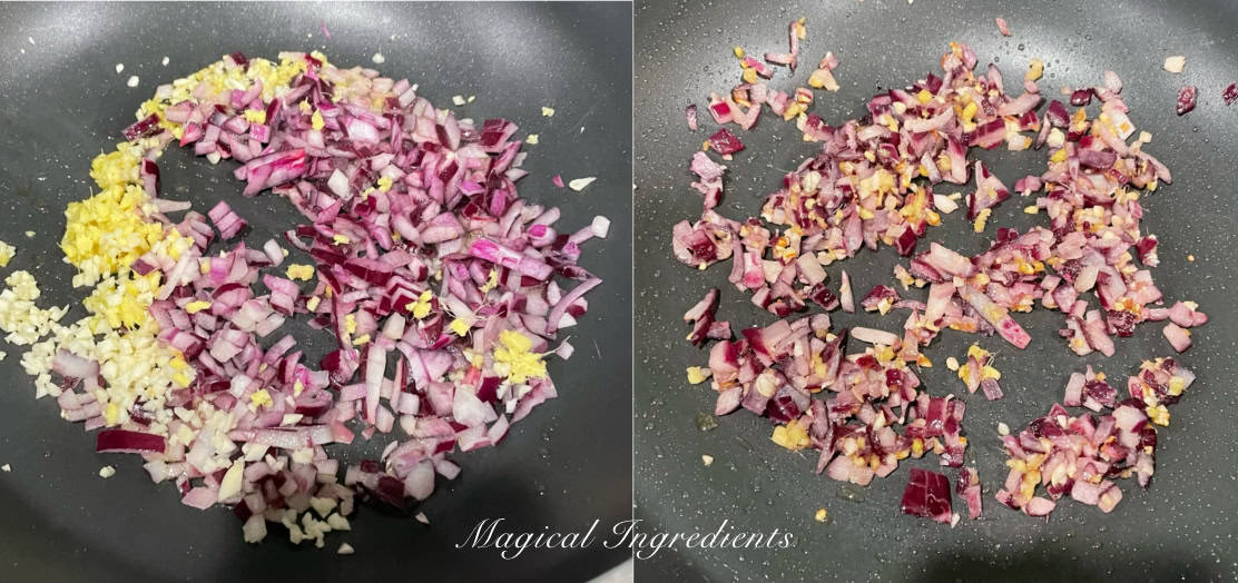 sauteing the onion mixture