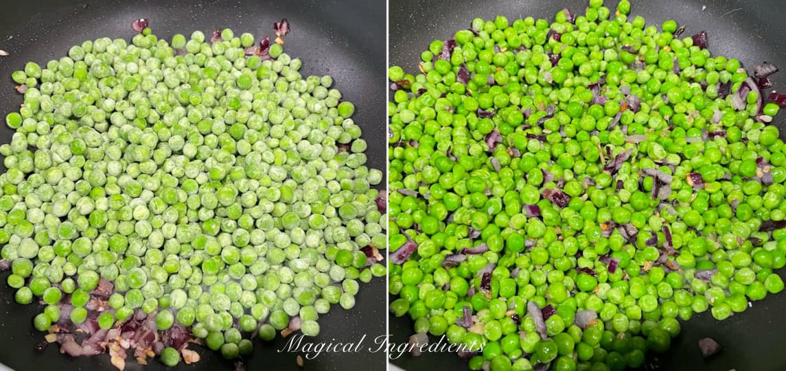 Cooking the peas