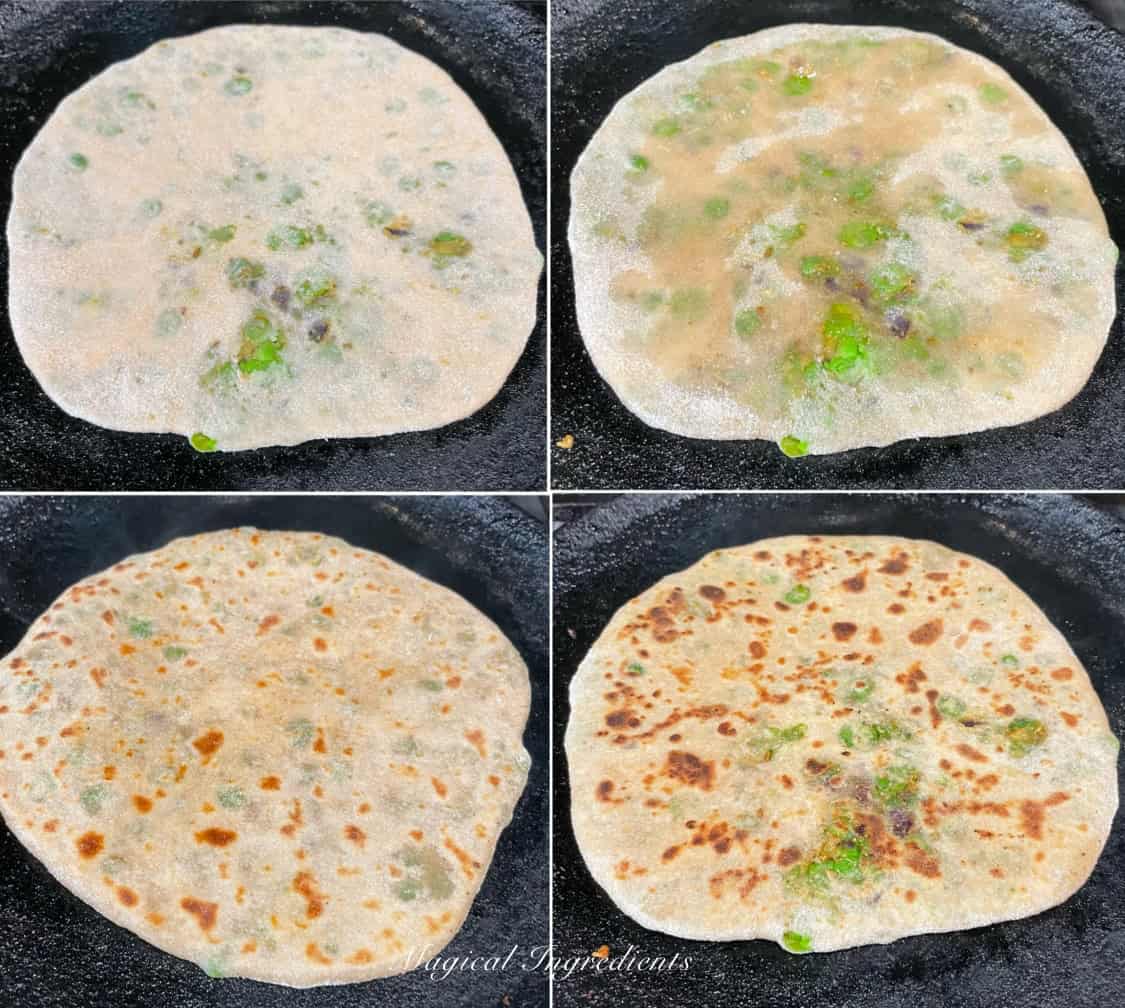 cooking the parathas