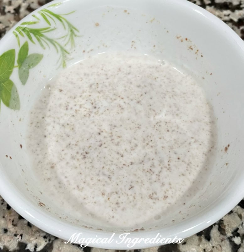 gelling the flaxseed powder
