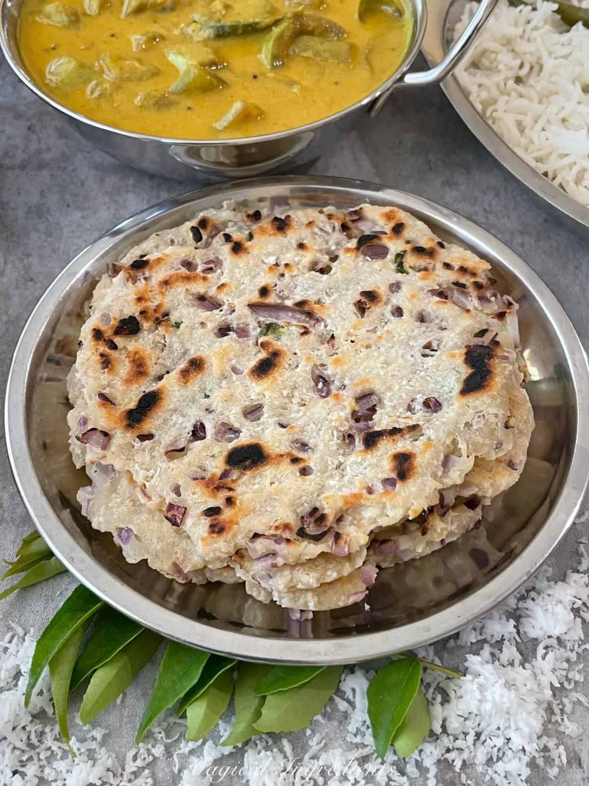 A closer view of coconut roti
